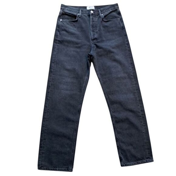 Agolde Button Fly Photogram 90's Straight Jeans Size 27 Washed Black - Picture 4 of 14